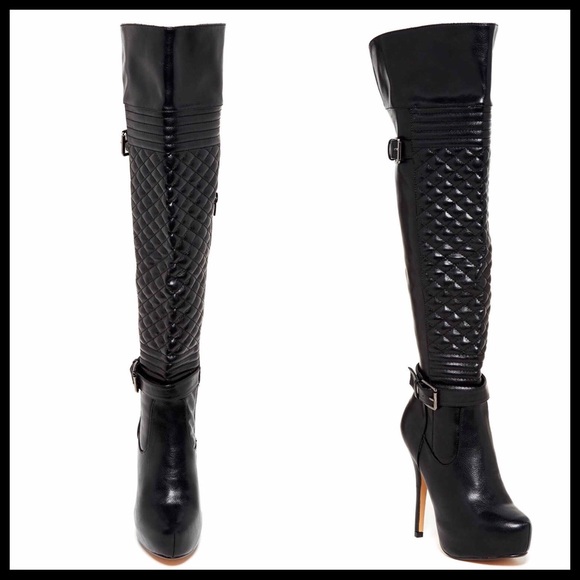 NATURE BREEZE VEGAN LEATHER OVER THE KNEE BOOTS - Picture 3 of 8